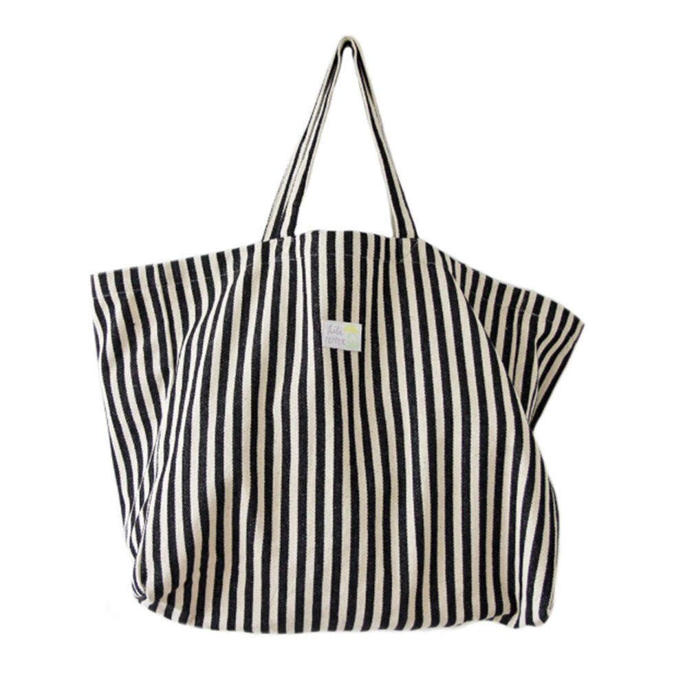 Sac en tissu rayé noir 