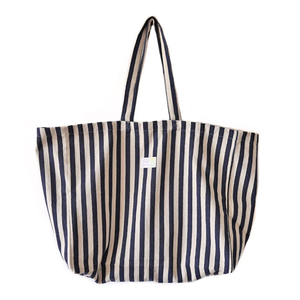 Sac en tissu rayé bleu 