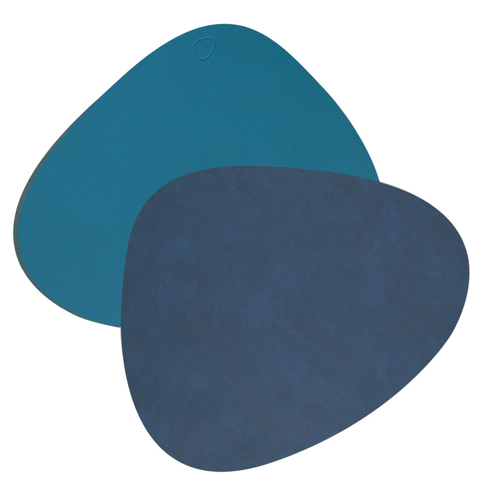 Napperon
bleu foncé/pétrole curbe 37x44 