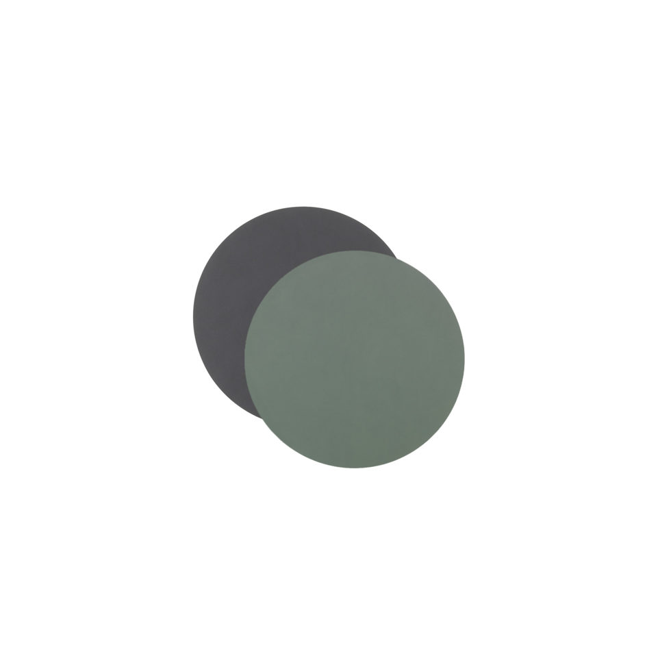 Dessous de verre
 anthracite/vert rond 10cm 