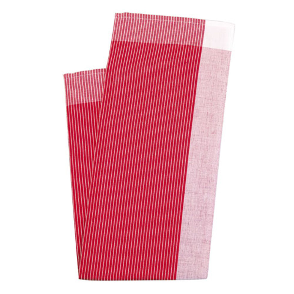 Kitchen towel, fine red stripes 