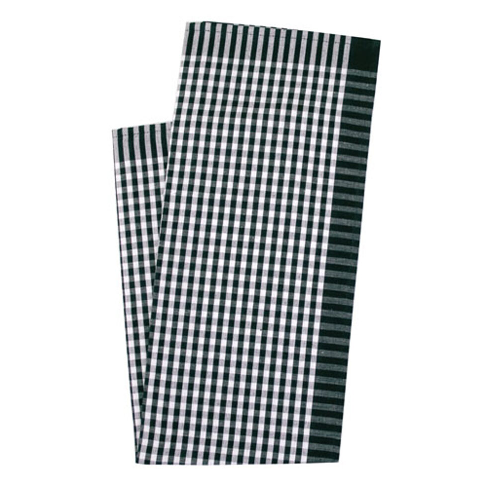 Kitchen towel, check small black 