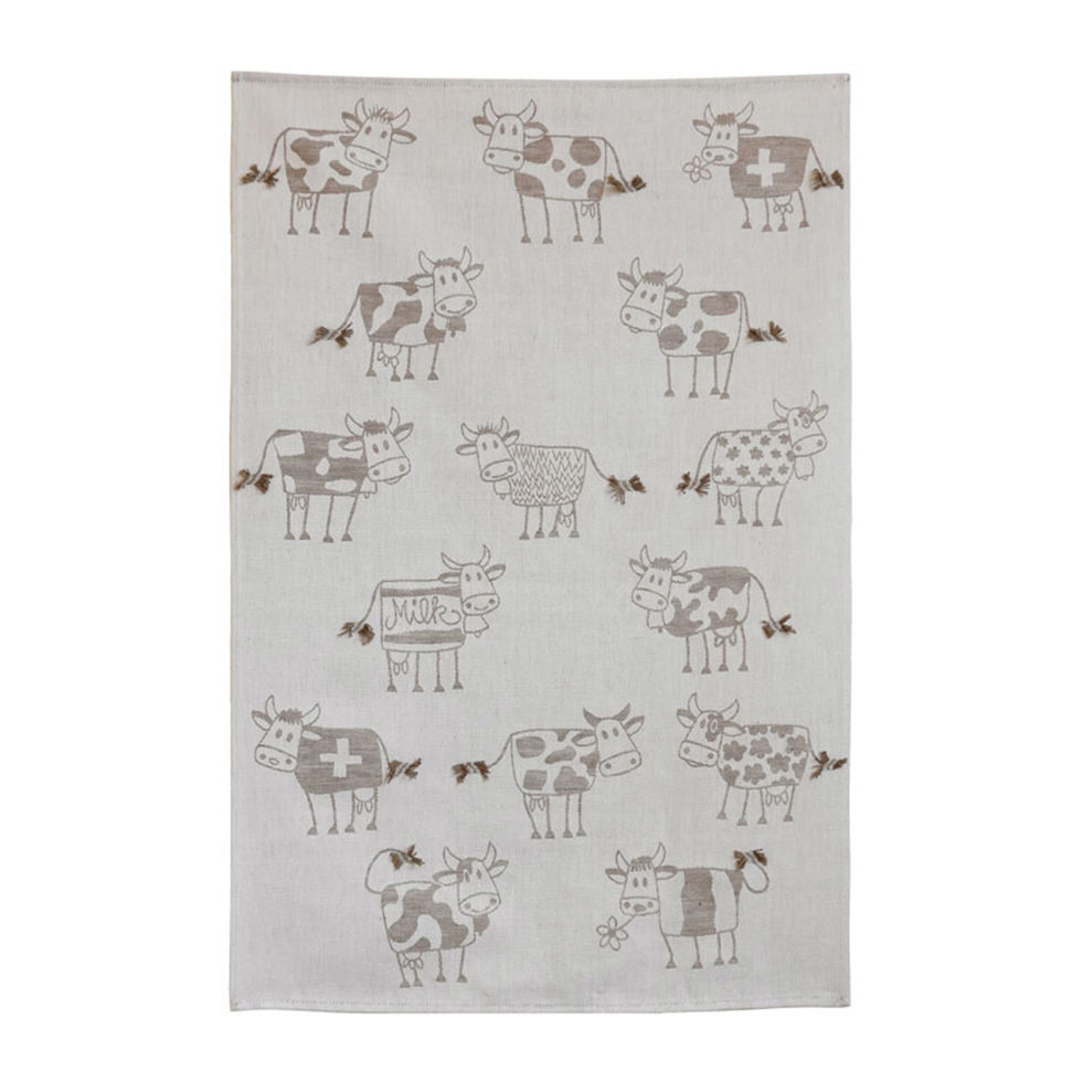 Kitchen towel, cow taupe 
