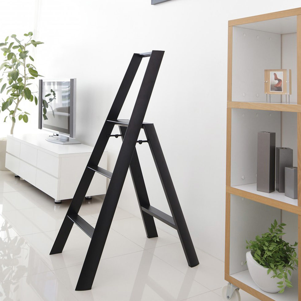 Klappleiter 3 Stufen schwarz 