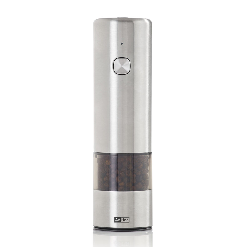 Electric pepper or salt mill
with light, chrome 