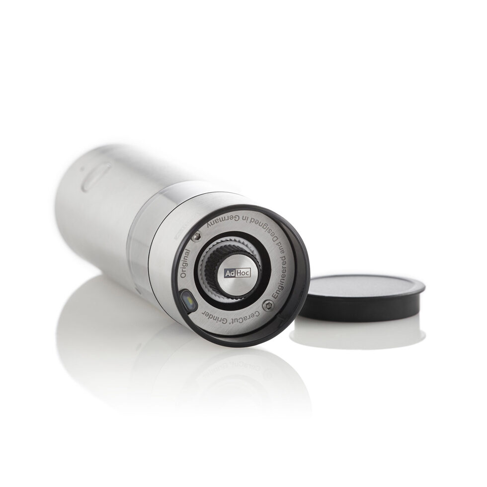 Electric MINI pepper or salt mill
with light, chrome 