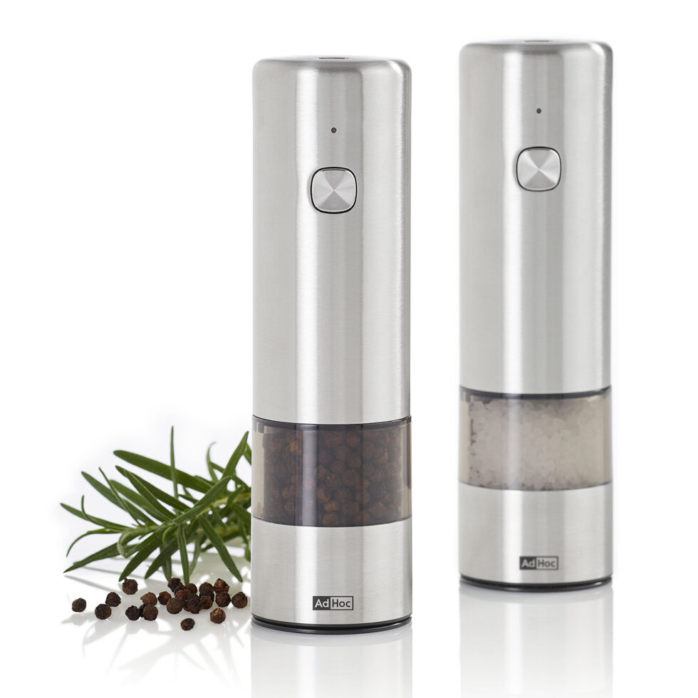 Electric MINI pepper or salt mill
with light, chrome 