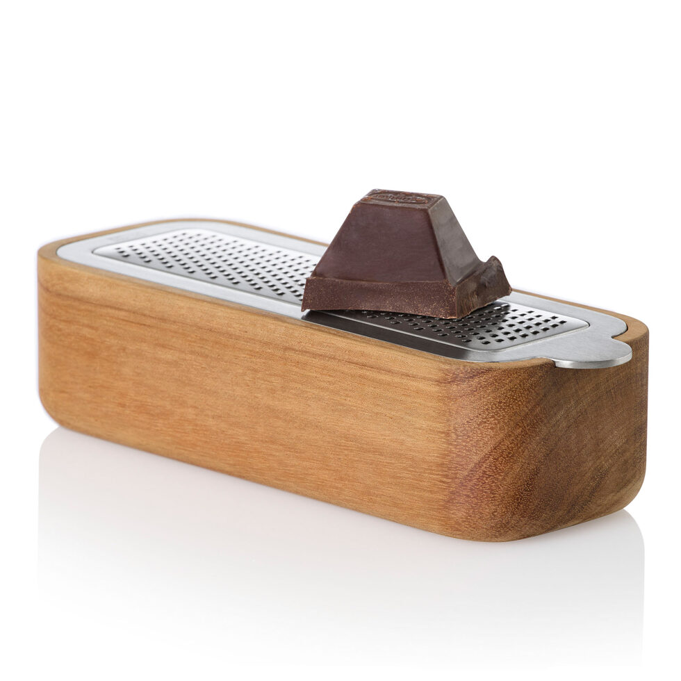 Râpe fine de table avec bol en bois 