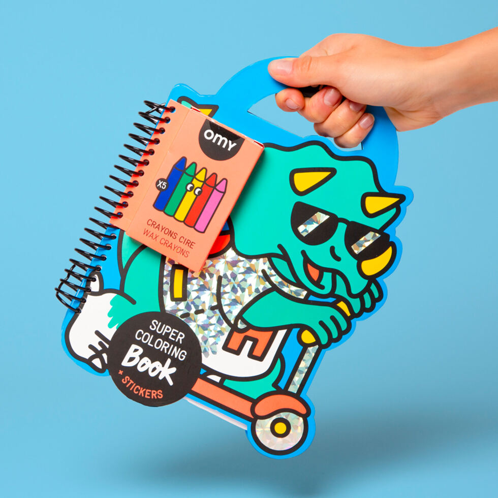 Dino coloring book
with pencils 