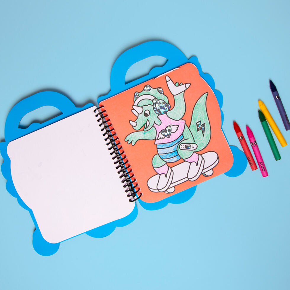 Dino coloring book
with pencils 