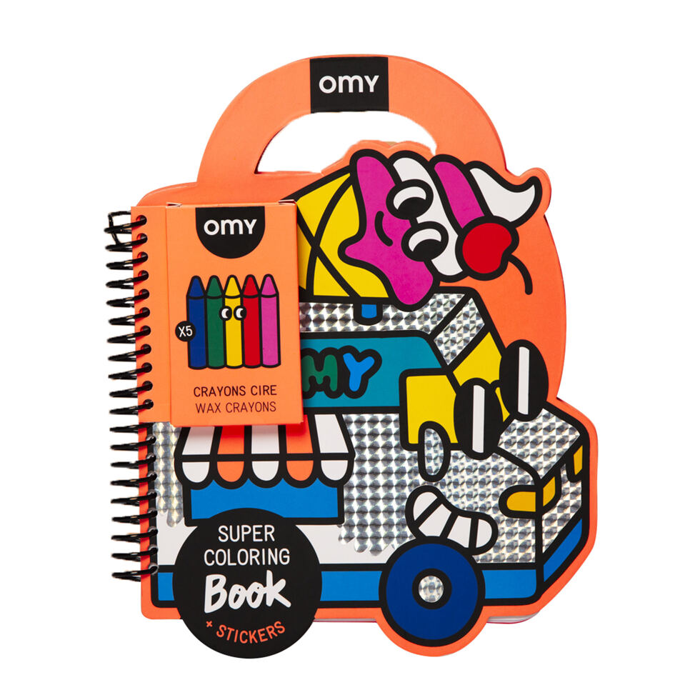 Livre à colorier Bus
avec des crayons 