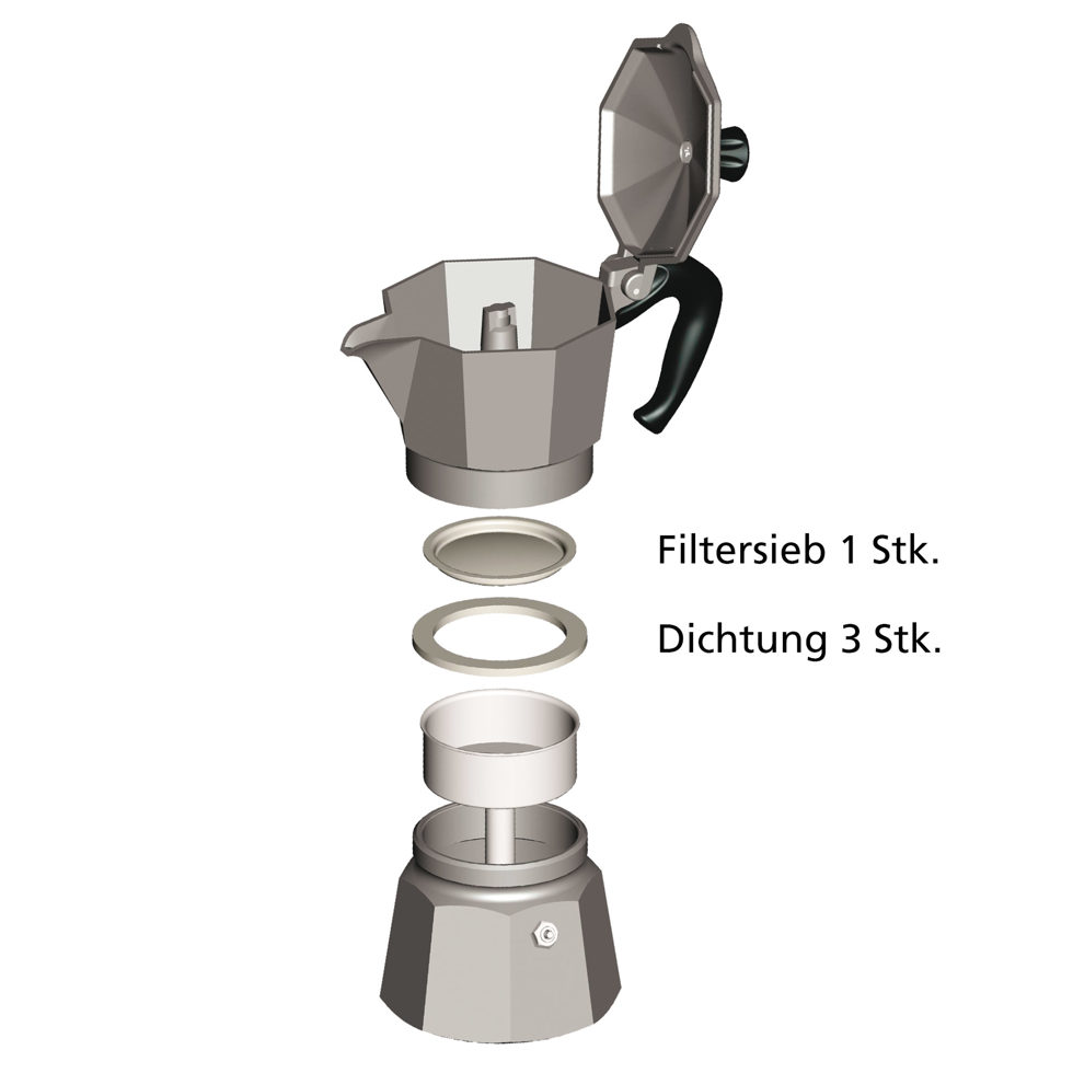 Ersatzdichtung und Filter 
zu Mokka Express 