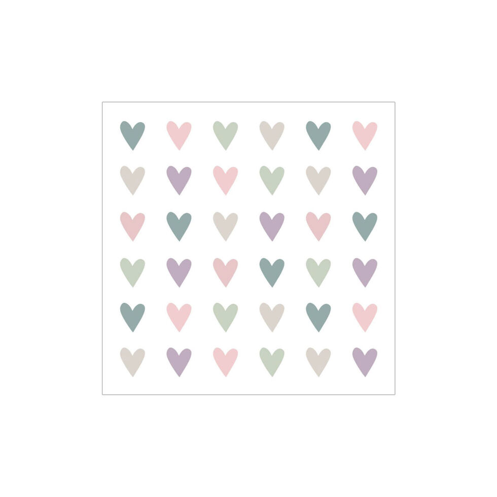 Papierservietten 
Herzen pastell 