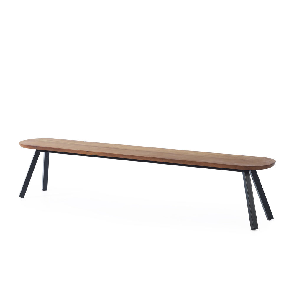 Bench black 220 cm 