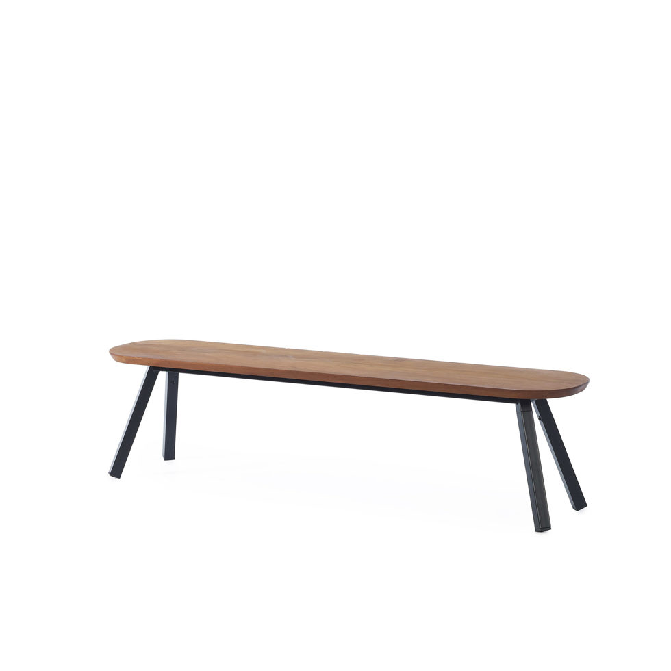 Banc noir 180 cm 