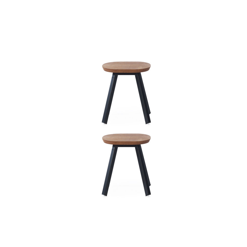 Tabouret noir 50 cm Lot de 2 