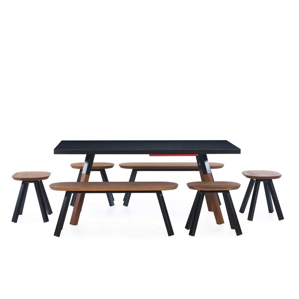 Banc noir 120 cm 