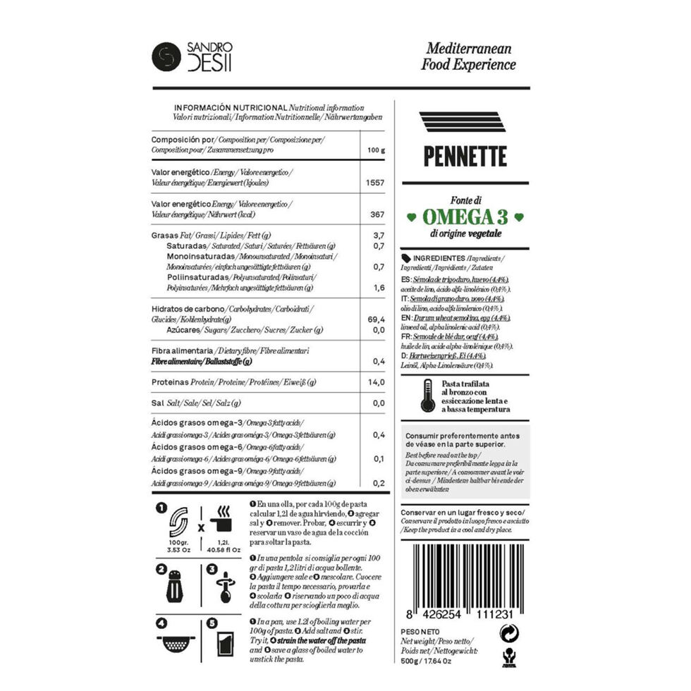 Pâtes Panette No. 4
500g 