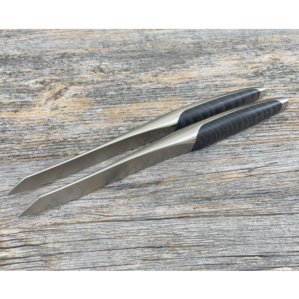 Couteau à steak frêne noir set de 2 