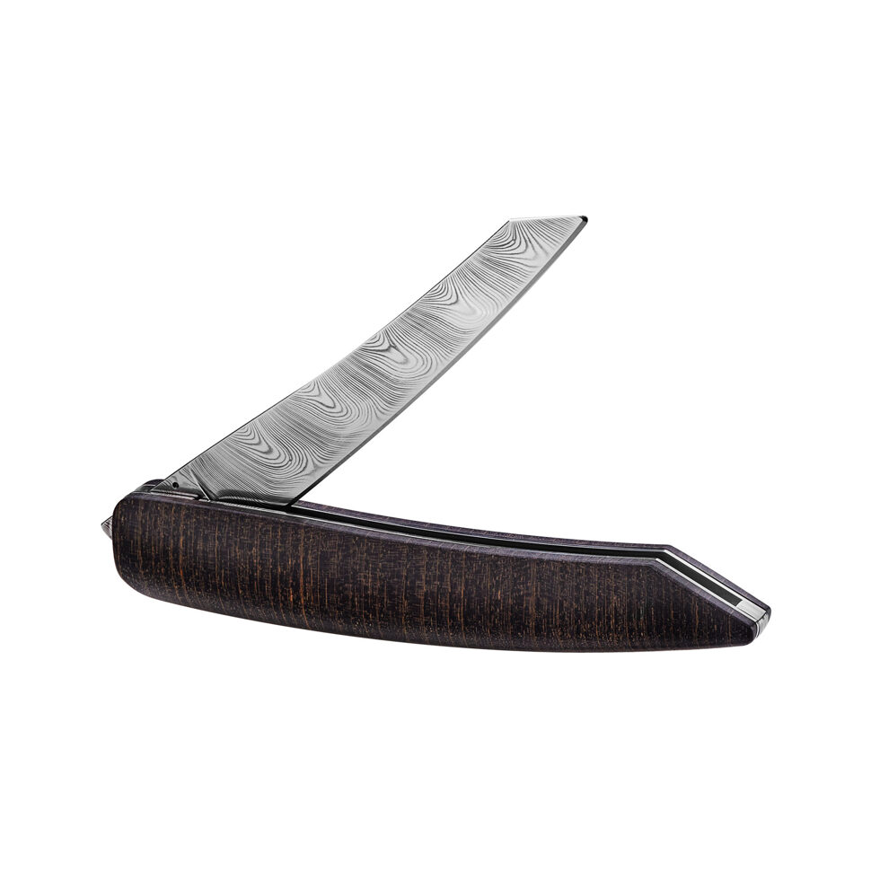 Couteau de poche à steak Damas, Frêne noir 