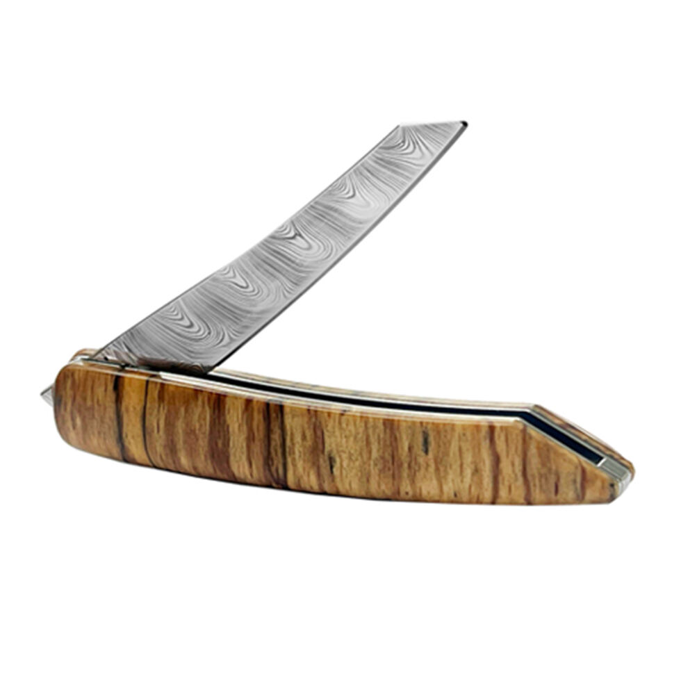 Couteaux de poche/steak Damas,
Manche en bois flottant 