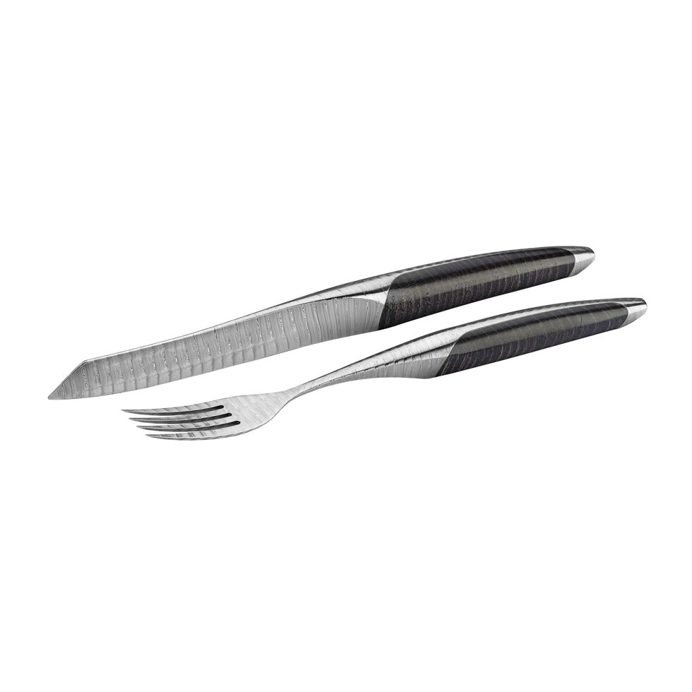 Couverts à steak damask
Cendre noire 