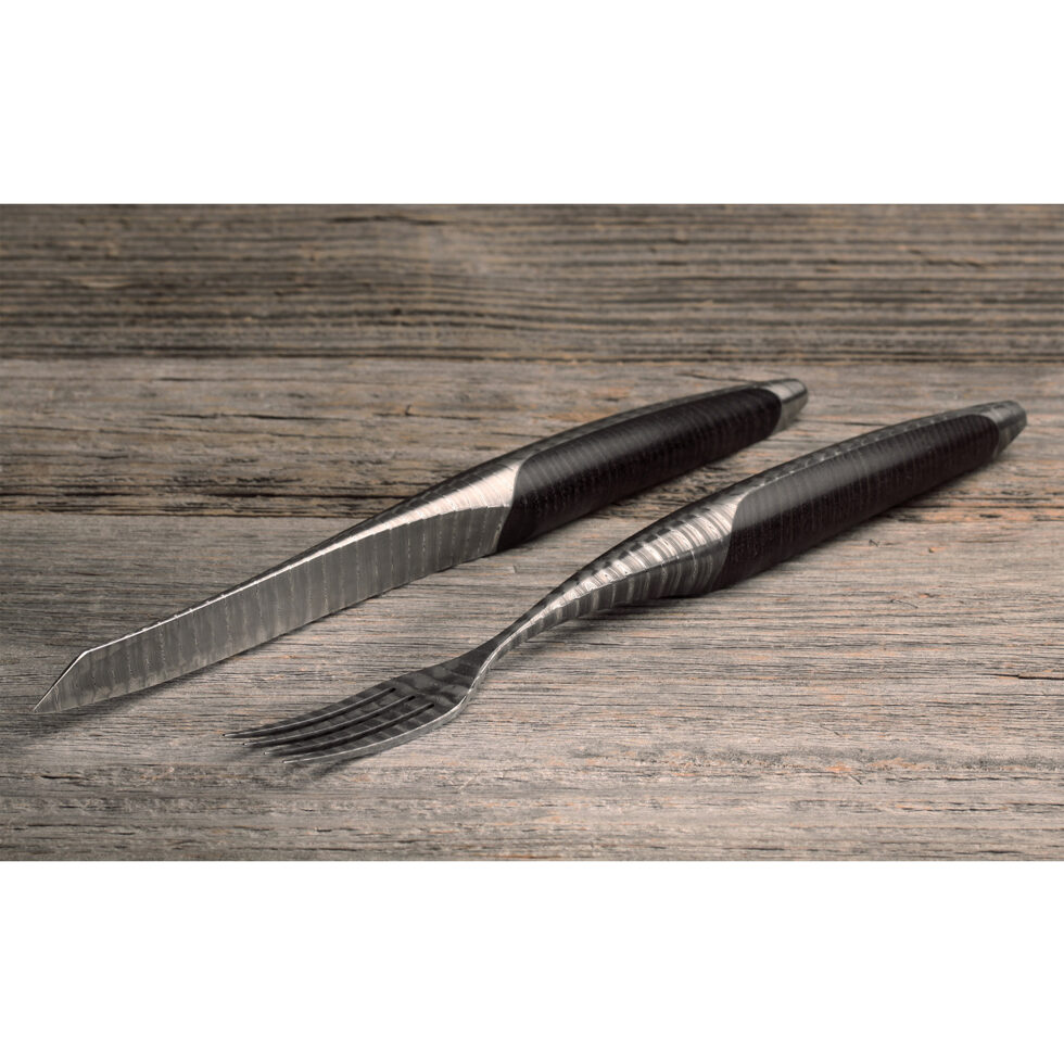 Couverts à steak damask
Cendre noire 