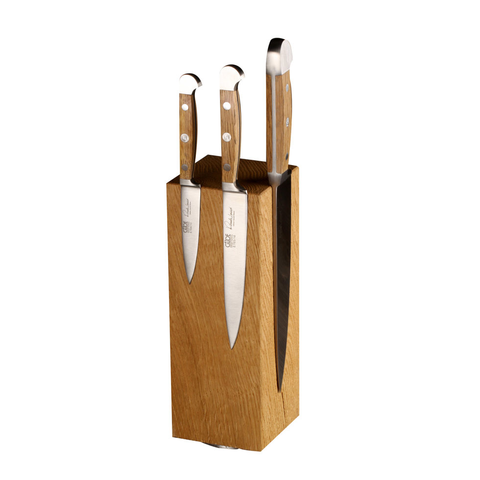 Bloc à couteaux tournant en chêne 