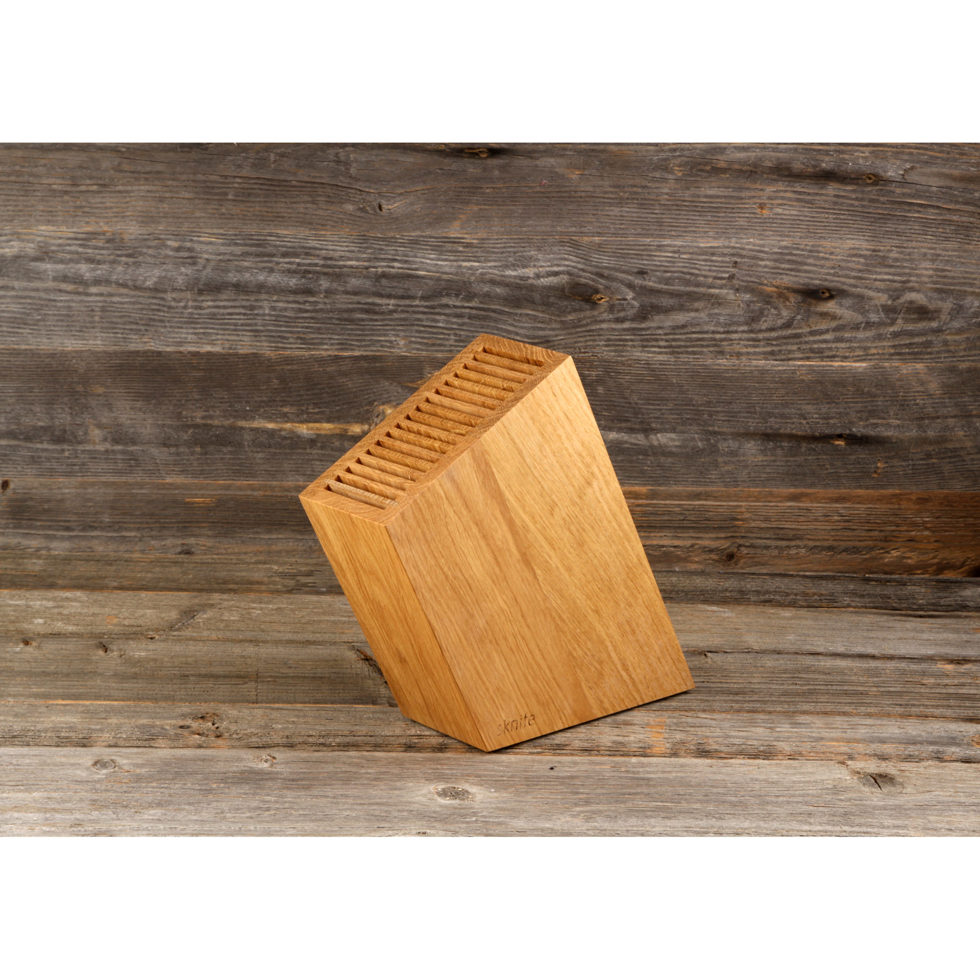 Bloc couteaux en chêne diagonal 