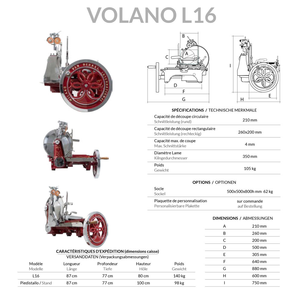 Machine à découper Berkel Volano L16 rouge Berkel