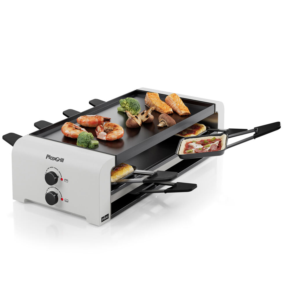 Gril à raclette/pizza 8 pièces
blanc 