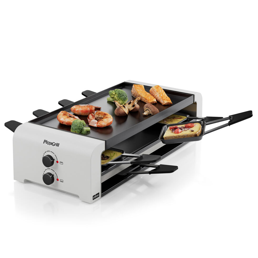 Gril à raclette/pizza 8 pièces
blanc 