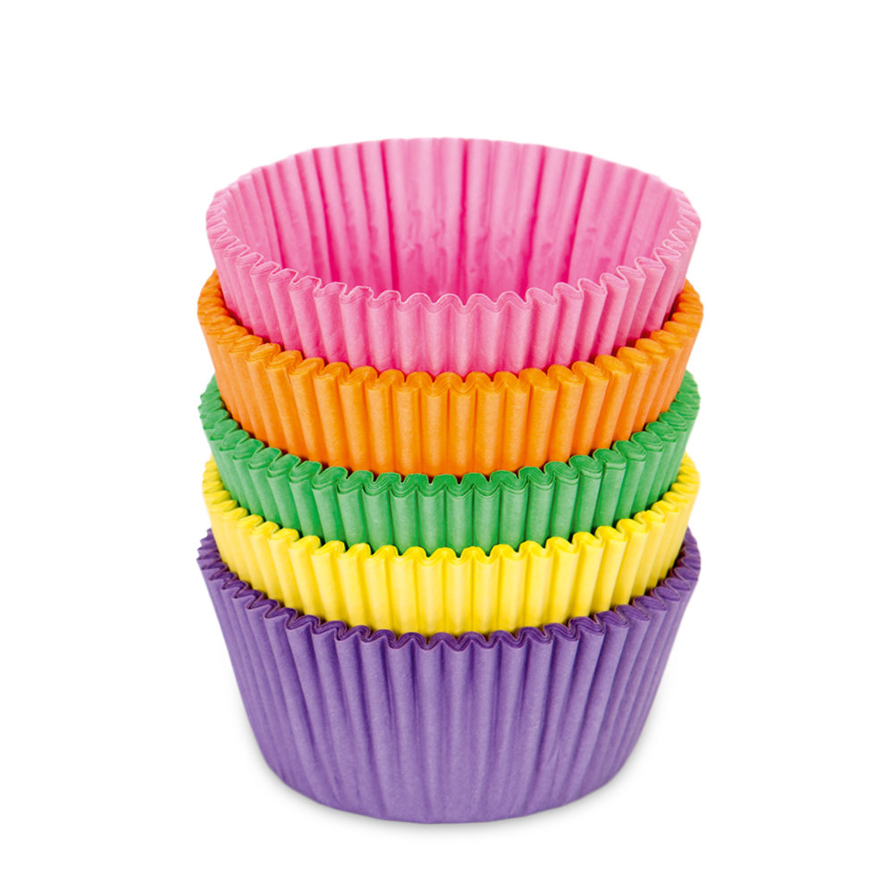 Papierbackformen bunt gross 100 Stk. 