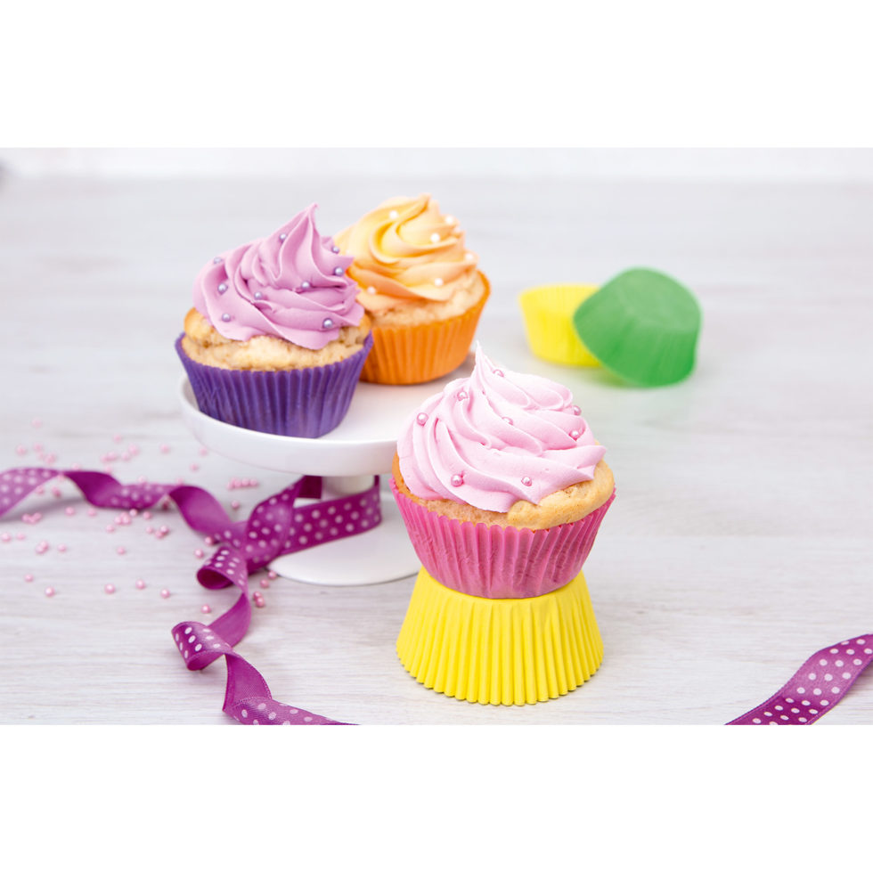 Papierbackformen bunt gross 100 Stk. 