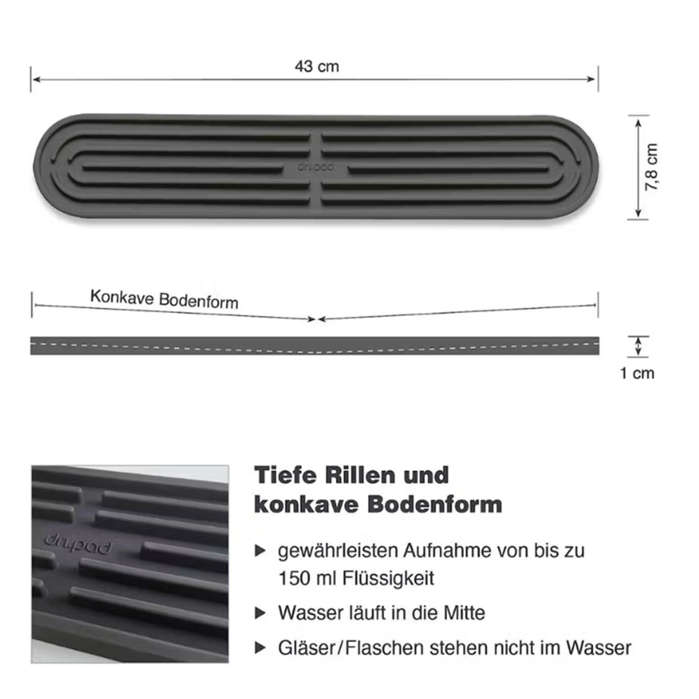 Tapis d'égouttage Dri Pad
gris 