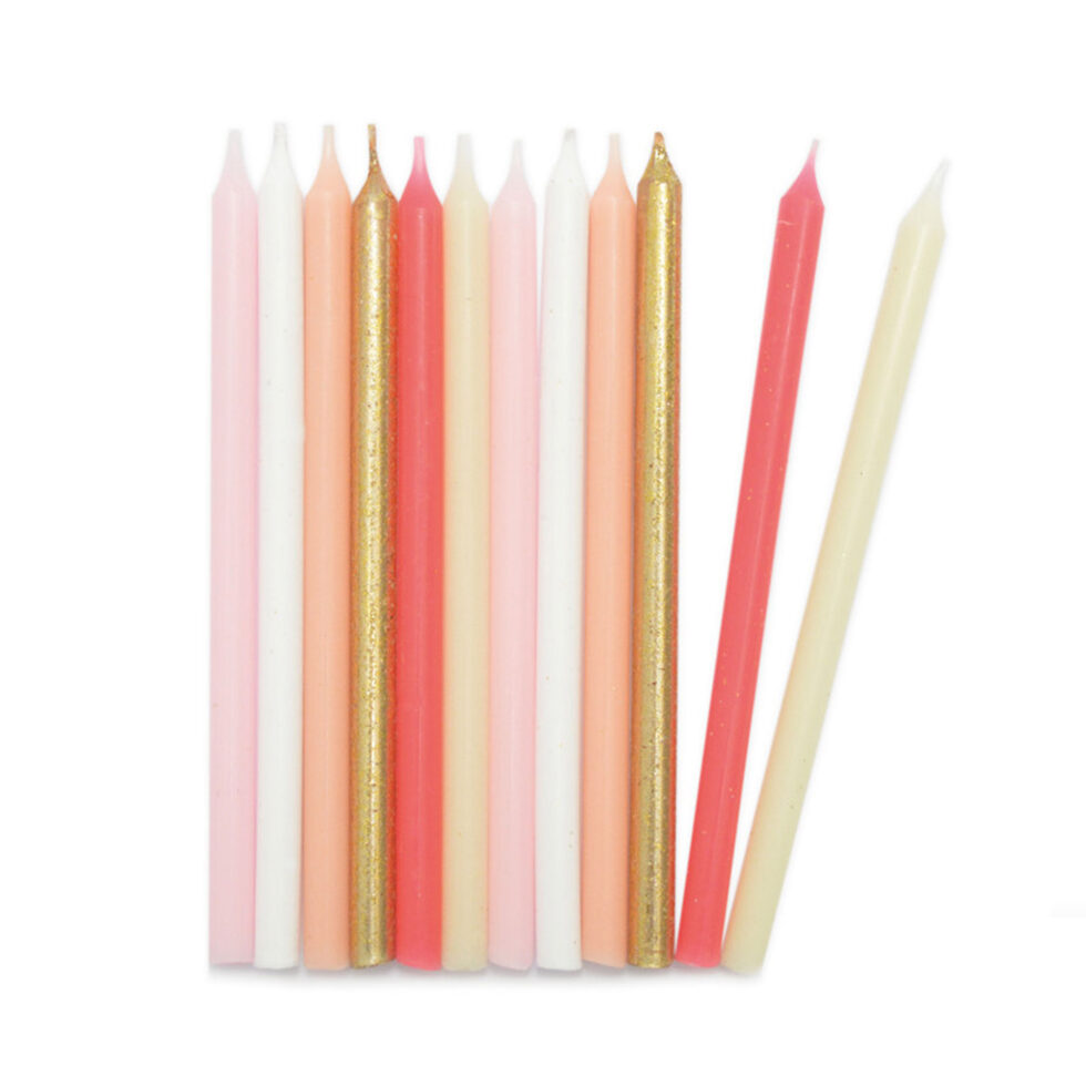 Candles pink / gold
Set of 12 
