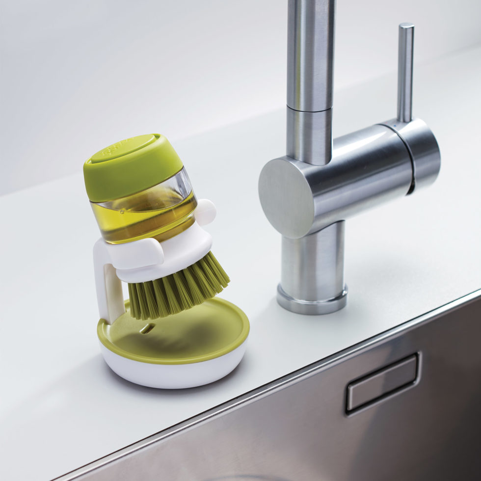 Brosse à bouton avec distributeur gris 