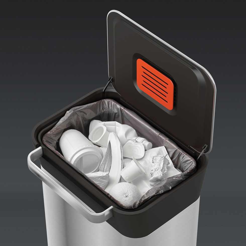 Abfallkübel / Presskübel chrom 60 lt 