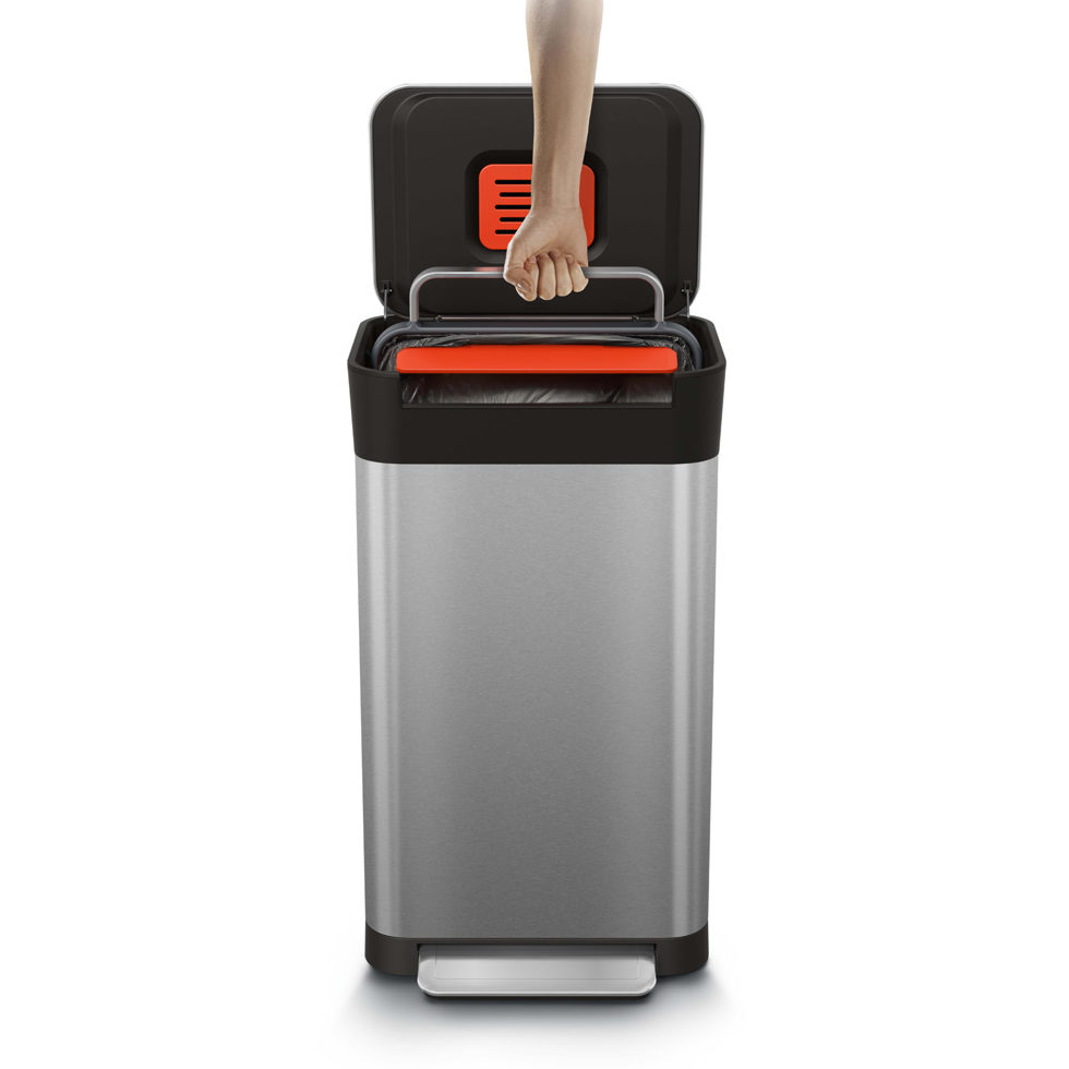 Abfallkübel / Presskübel chrom 60 lt 